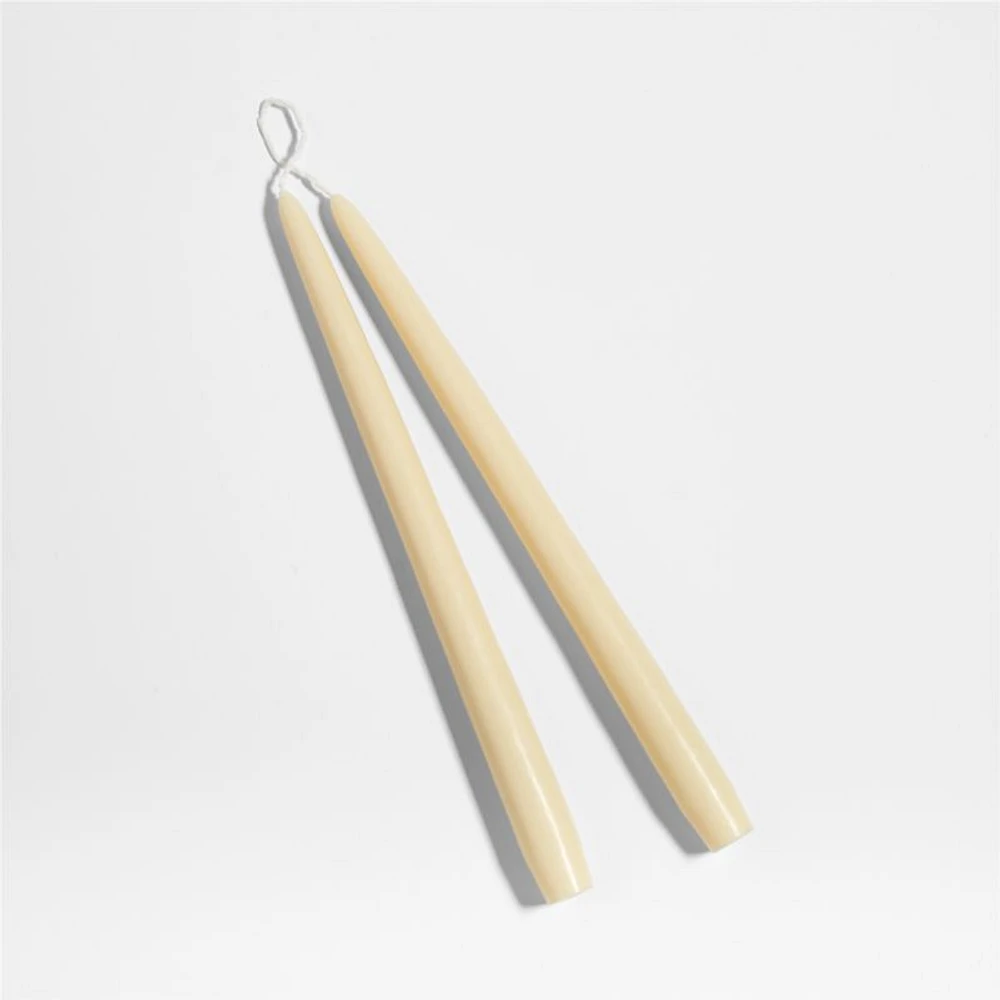12" Dipped Summer Melon Yellow Taper Candles, Set of 2