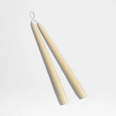 12" Dipped Summer Melon Yellow Taper Candles, Set of 2