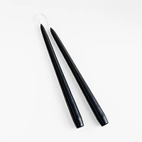 Dipped Black Taper Candles 12", Set of 2