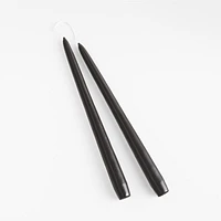 Dipped Black Taper Candles 12", Set of 2