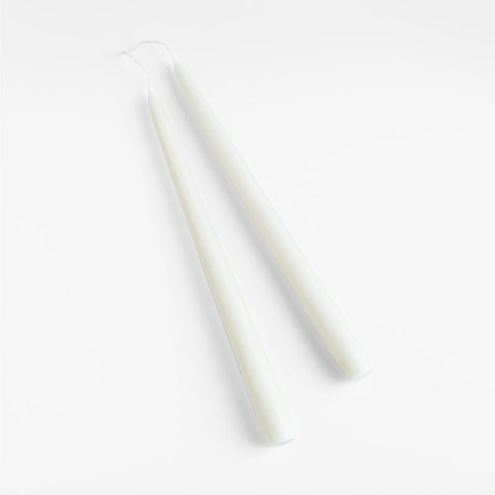 12" Dipped Linen Taper Candles, Set of 2