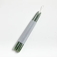 12" Dipped Moss Taper Candles, Set of 2