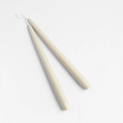 Dipped Parchment Beige Taper Candles, Set of 2