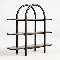 Canyon Black Wood Wide 3-Shelf Bookcase by Leanne Ford