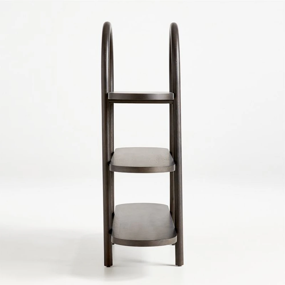 Canyon Black Wood Wide 3-Shelf Bookcase by Leanne Ford