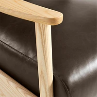 Domingo Leather Reclining Chair with Wood Frame
