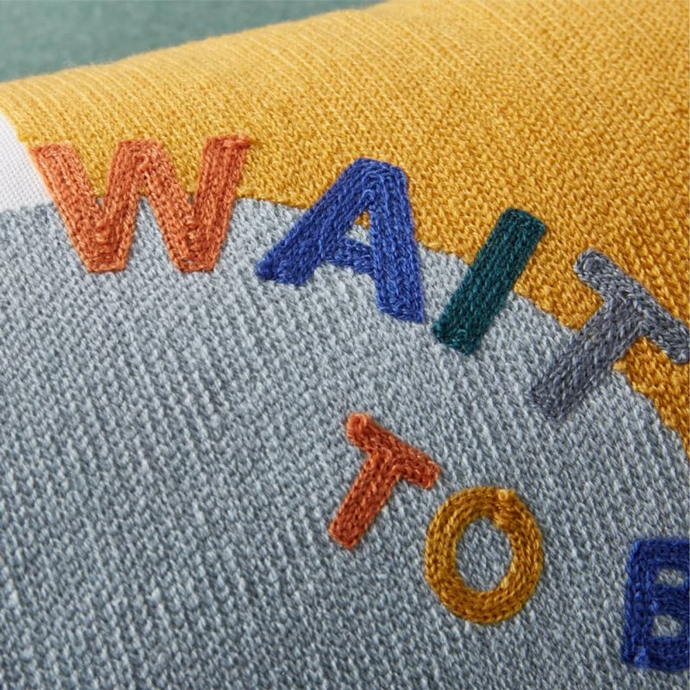"Don't Wait to Be Great" Embroidered Kids Throw Pillow