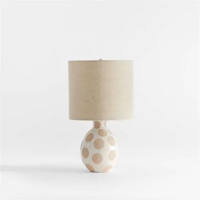 Dot White Ceramic Kids Table Lamp