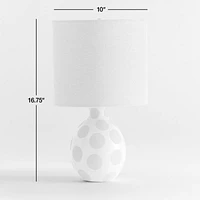 Dot White Ceramic Kids Table Lamp