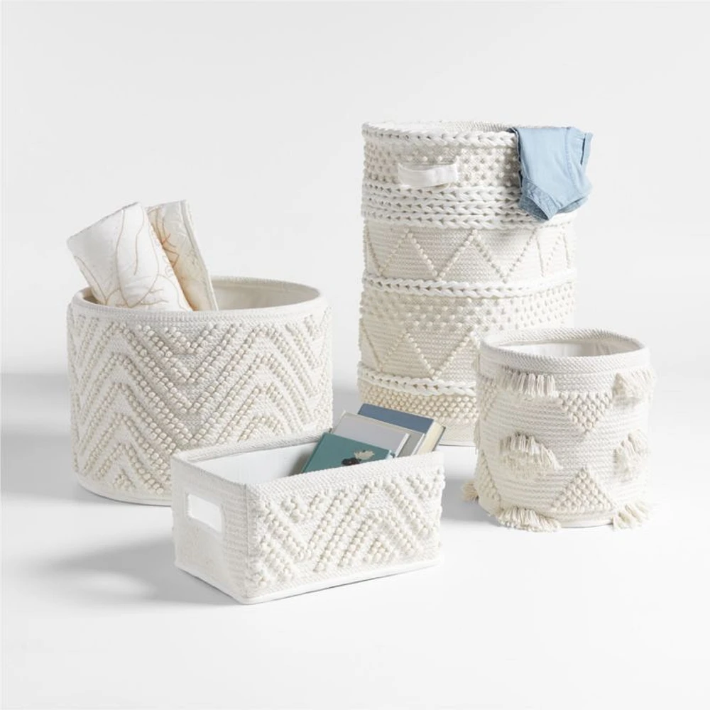 Dottie White Macramé Woven Kids Hamper