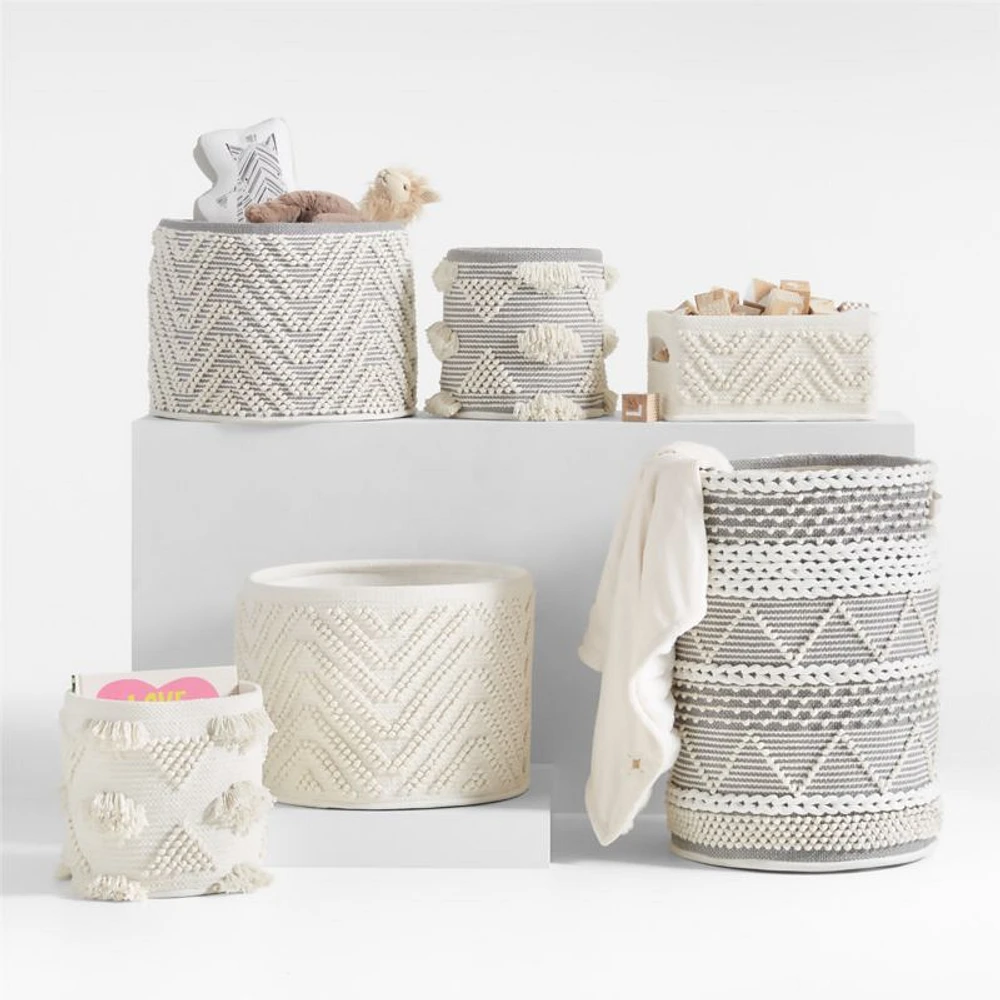 Dottie White Macramé Woven Kids Hamper