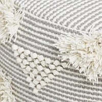 Dottie Grey Macramé Woven Kids Pouf
