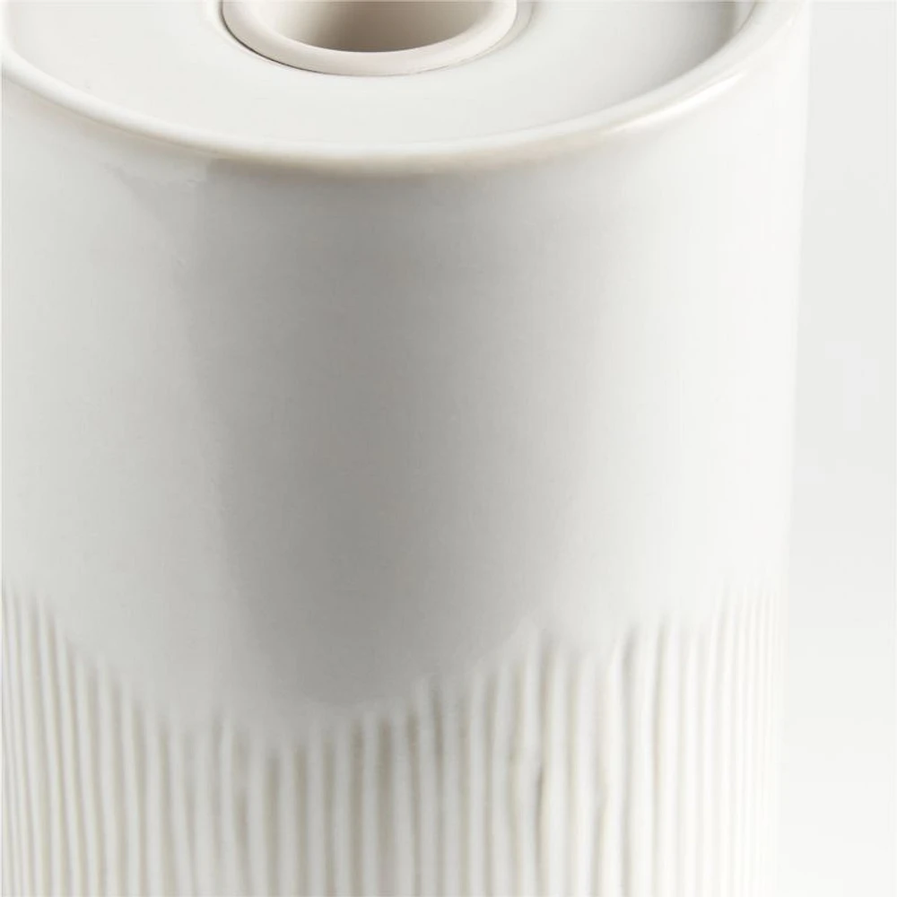 Dover White Ceramic Taper Candle Holder 5.5"