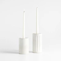 Dover White Ceramic Taper Candle Holder 5.5"
