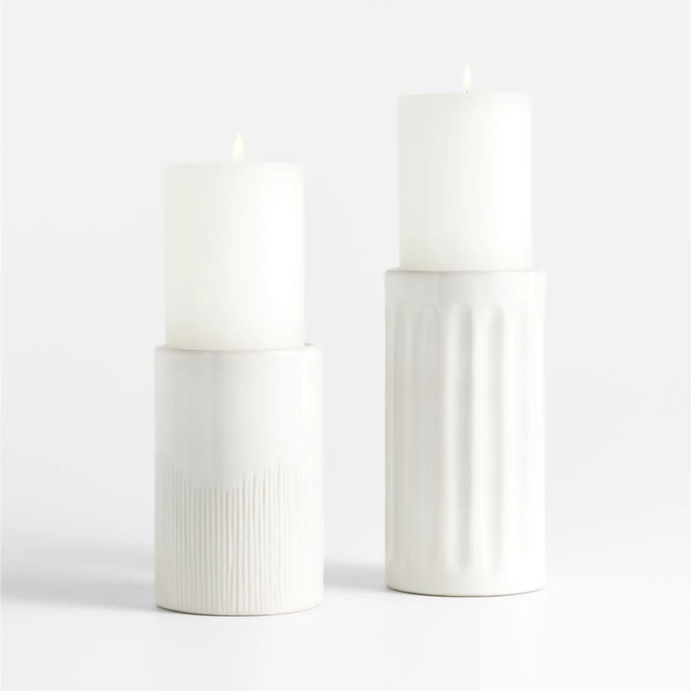 Dover White Ceramic Taper Candle Holder 5.5"