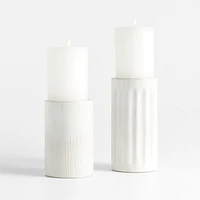 Dover White Ceramic Taper Candle Holder 5.5"