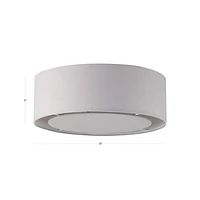 18" Light Grey Drum Shade Flush Mount Light