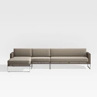 Dune -Piece Taupe Left-Arm Chaise Outdoor Sectional Sofa with Sunbrella ® Cushions