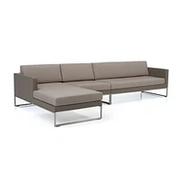 Dune -Piece Taupe Left-Arm Chaise Outdoor Sectional Sofa with Sunbrella ® Cushions