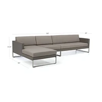 Dune -Piece Taupe Left-Arm Chaise Outdoor Sectional Sofa with Sunbrella ® Cushions