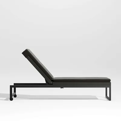 Dune Black Outdoor Chaise Lounge with Black Cushion