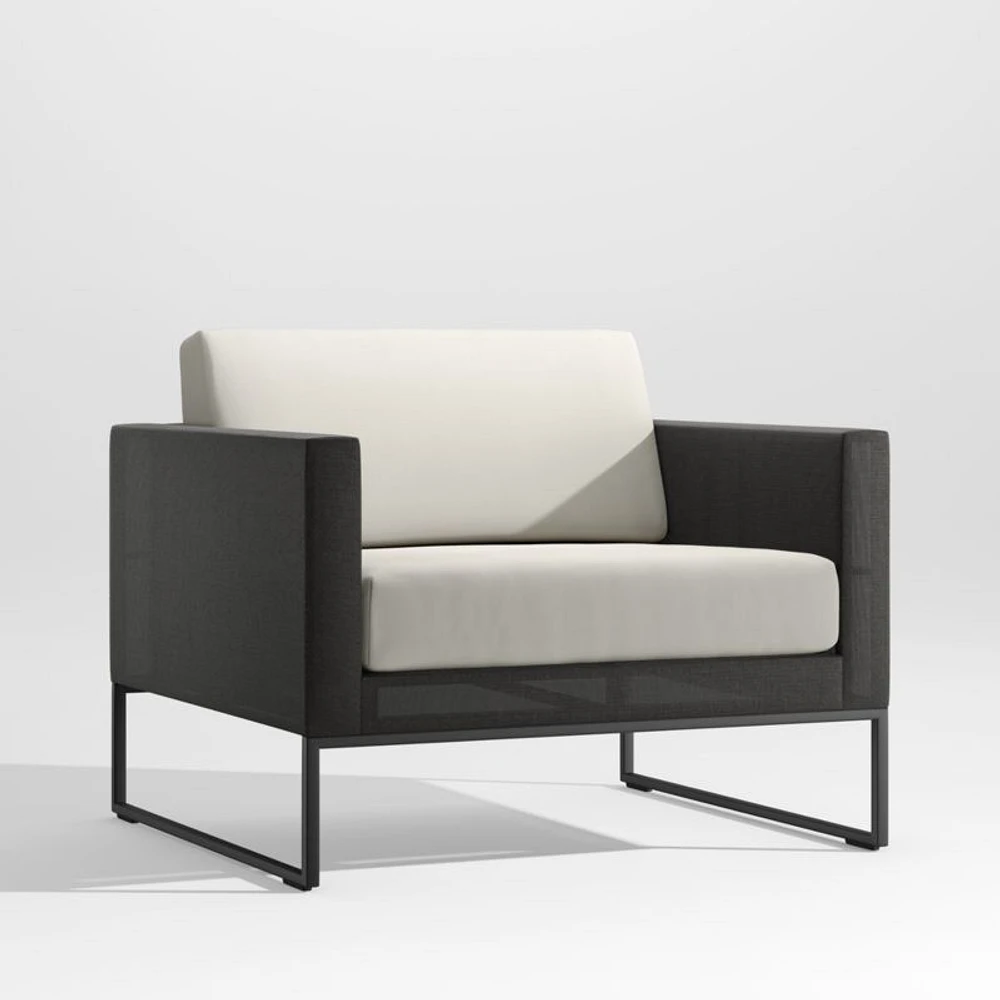 Dune Black Outdoor Lounge Chair with Cushions
