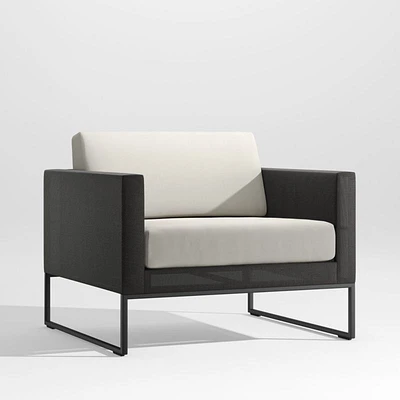 Dune Black Outdoor Lounge Chair with Cushions