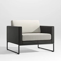 Dune Black Outdoor Lounge Chair with Cushions