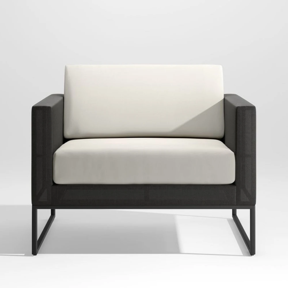 Dune Black Outdoor Lounge Chair with Cushions