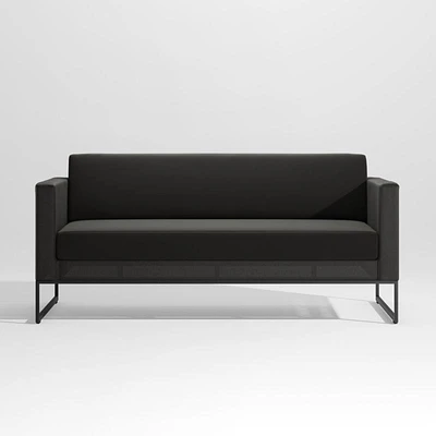 Dune 68" Black Outdoor Sofa with Black Cushions