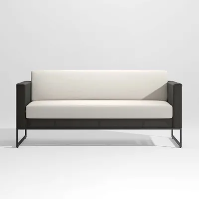 Dune Black Outdoor Sofa with White Cushions