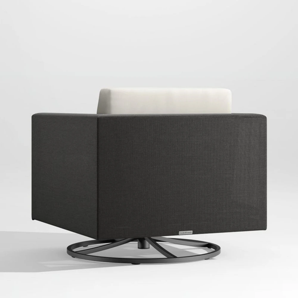 Dune Black Outdoor Swivel Lounge Chair with Cushions