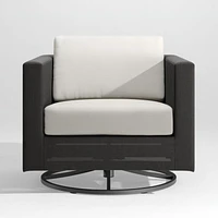 Dune Black Outdoor Swivel Lounge Chair with Cushions
