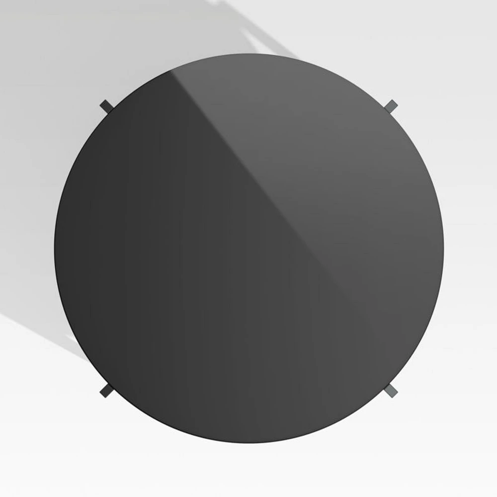 Dune Black Round Outdoor Coffee Table with Black Painted Glass