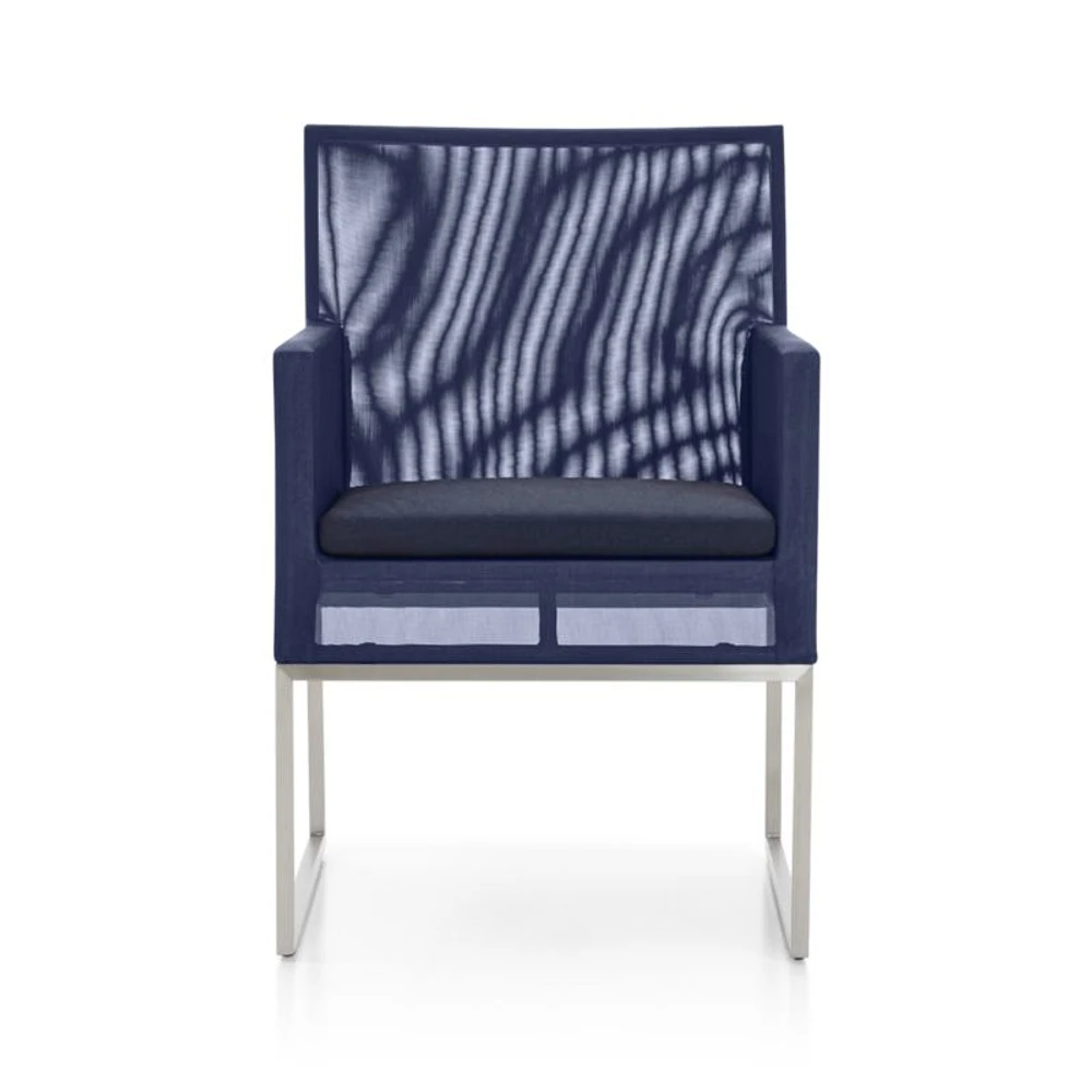 Dune Navy Outdoor Dining Chair with Sunbrella ® Cushion