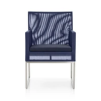 Dune Navy Outdoor Dining Chair with Sunbrella ® Cushion