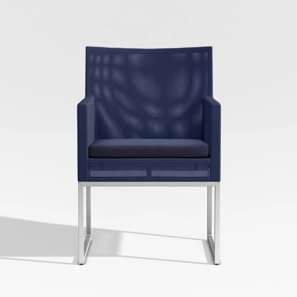 Dune Navy Outdoor Dining Chair with Sunbrella ® Cushion