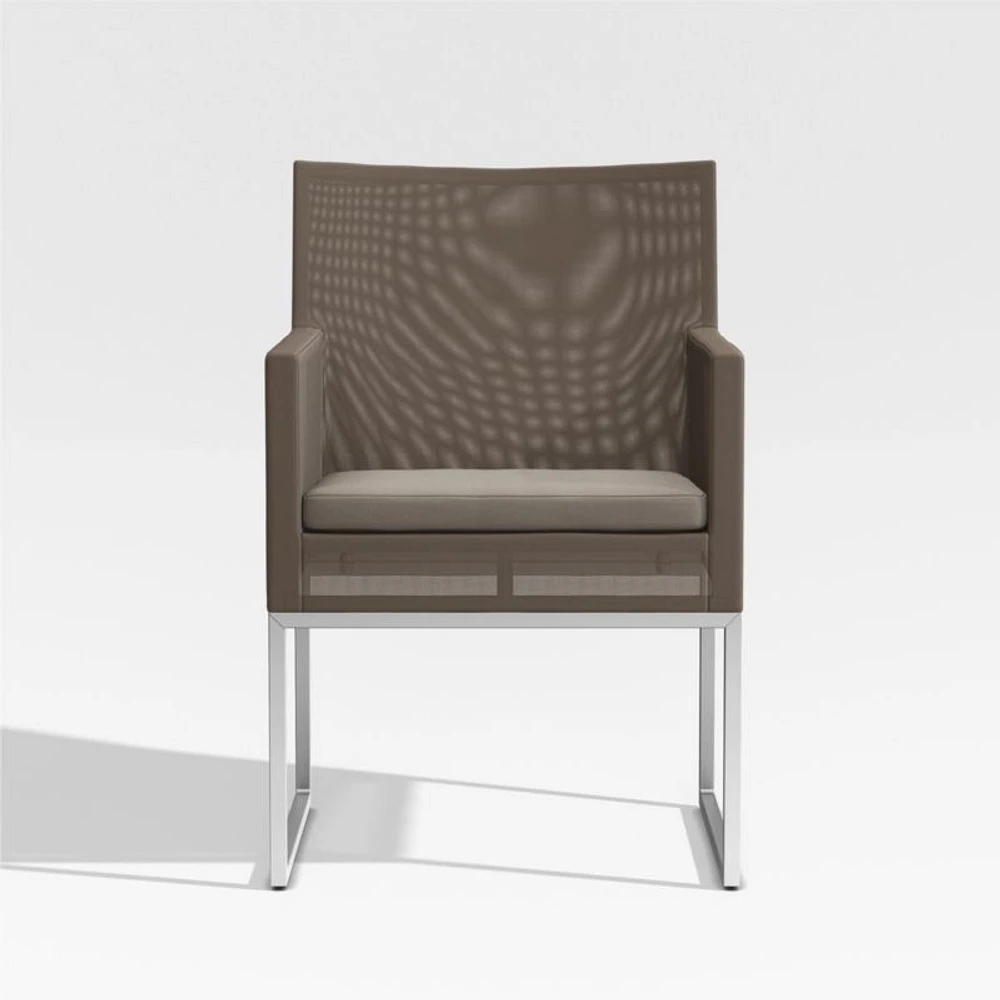 Dune Taupe Outdoor Dining Chair with Sunbrella ® Cushion