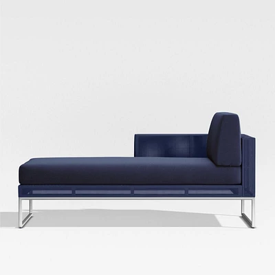 Dune Navy Left Arm Chaise with Sunbrella ® Cushions