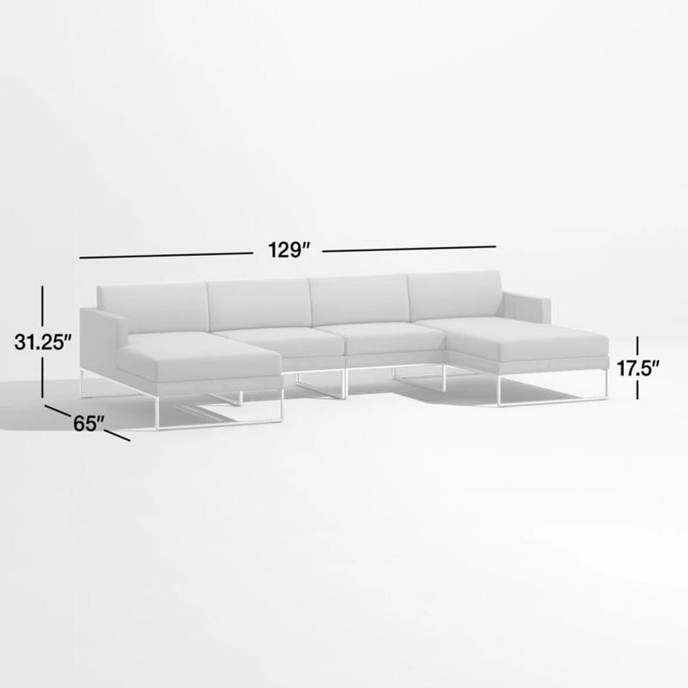 Dune Taupe U-Shaped Outdoor Sectional Sofa