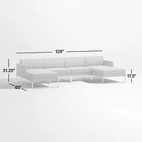 Dune Taupe U-Shaped Outdoor Sectional Sofa