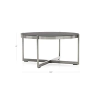 Dune Round Outdoor Coffee Table with Charcoal Painted Glass