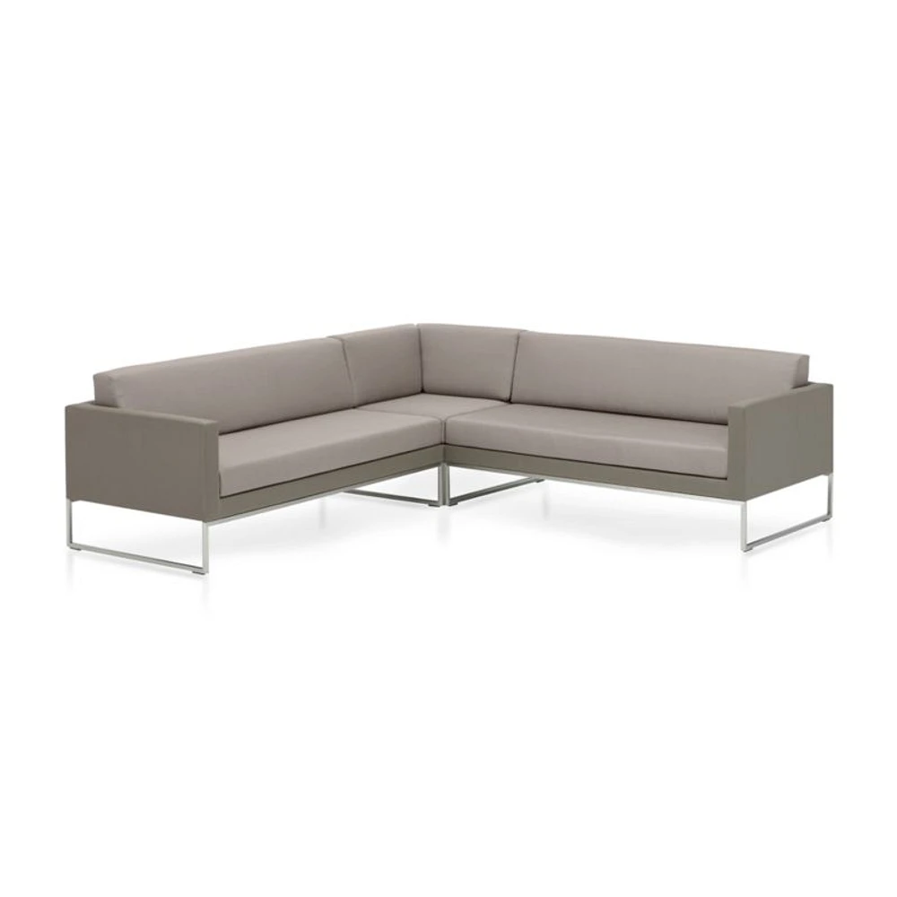 Dune 3-Piece Taupe L-Shaped Outdoor Sectional Sofa with Sunbrella ® Cushions