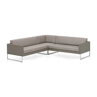 Dune 3-Piece Taupe L-Shaped Outdoor Sectional Sofa with Sunbrella ® Cushions