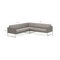 Dune 3-Piece Taupe L-Shaped Outdoor Sectional Sofa with Sunbrella ® Cushions