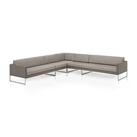 Dune 5-Piece Taupe L-Shaped Outdoor Sectional Sofa with Sunbrella ® Cushions