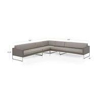 Dune 5-Piece Taupe L-Shaped Outdoor Sectional Sofa with Sunbrella ® Cushions