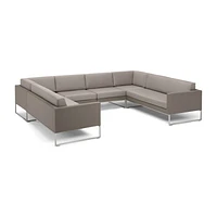 Dune 6-Piece Taupe U-Shaped Outdoor Sectional Sofa with Sunbrella ® Cushions