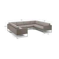 Dune 6-Piece Taupe U-Shaped Outdoor Sectional Sofa with Sunbrella ® Cushions