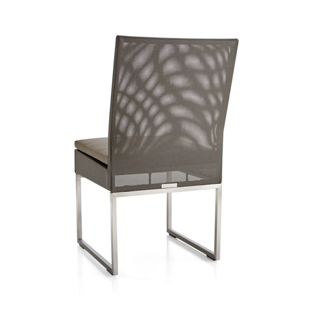Dune Taupe Outdoor Dining Side Chair with Sunbrella ® Cushion